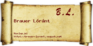 Brauer Lóránt névjegykártya